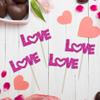 24Pcs Love Valentine's Day Cupcake Toppers Pink Bow Glitter Sweet Love Cupcake Picks Valentine's Day Theme Wedding Engagement Bridal Shower Birthday Party Cake Decorations Supplies Rose Red view 3