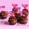 24Pcs Love Valentine's Day Cupcake Toppers Pink Bow Glitter Sweet Love Cupcake Picks Valentine's Day Theme Wedding Engagement Bridal Shower Birthday Party Cake Decorations Supplies Rose Red view 4