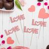 24Pcs Love Cupcake Toppers Glitter with Pink Bow Valentine's Day Cupcake Picks for Valentine's Day Theme Wedding Engagement Bridal Shower Birthday Party Supplies Rose Gold view 3