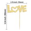 24Pcs Love Cupcake Toppers Glitter with Pink Bow Valentine's Day Cupcake Picks for Valentine's Day Theme Wedding Engagement Bridal Shower Birthday Party Supplies Gold view 2