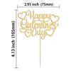 24Pcs Happy Galentine's Day Cupcake Toppers Gold Glitter Sweet Love Valentine Cupcake Picks for Valentine's Day Theme Birthday Party Cake Decorations Supplies view 2