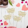 24Pcs Happy Galentine's Day Cupcake Toppers Gold Glitter Sweet Love Valentine Cupcake Picks for Valentine's Day Theme Birthday Party Cake Decorations Supplies view 3