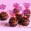 24Pcs Happy Valentine's Day Cupcake Toppers with Heart Rose Red Glitter Sweet Love Theme Cupcake Picks Valentine's Day Cake Decorations for Valentine's Day Theme Birthday Party Supplies view 4