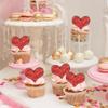 24Pcs Valentines Day Heart Cupcake Toppers Red Valentines Day Cupcake Picks Decorations for Valentine's Day Theme Wedding Engagement Bridal Shower Birthday Party Cake Decorations Supplies view 4