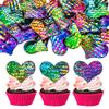 24Pcs Love Heart Cupcake Toppers Sequin Heart Multi Valentines Day Cupcake Picks Decorations for Valentine's Day Theme Wedding Engagement Bridal Shower Birthday Party Cake Decorations Supplies view 1