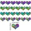 24Pcs Love Heart Cupcake Toppers Sequin Heart Multi Valentines Day Cupcake Picks Decorations for Valentine's Day Theme Wedding Engagement Bridal Shower Birthday Party Cake Decorations Supplies view 2