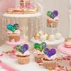 24Pcs Love Heart Cupcake Toppers Sequin Heart Multi Valentines Day Cupcake Picks Decorations for Valentine's Day Theme Wedding Engagement Bridal Shower Birthday Party Cake Decorations Supplies view 4