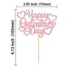 24Pcs Happy Galentines Day Cupcake Toppers Pink Glitter Sweet Love Valentine Cupcake Picks for Valentine's Day Theme Birthday Party Cake Decorations Supplies view 2