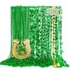 48PCS St Patricks Day Necklace Accessories, 7 Kinds of St. Patricks Beads, Metallic Irish Shamrock Beer Mug Coins Pendants Beads Necklace, St Patricks Necklaces Bulk for Parade Party Supplies Favors view 1