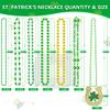 48PCS St Patricks Day Necklace Accessories, 7 Kinds of St. Patricks Beads, Metallic Irish Shamrock Beer Mug Coins Pendants Beads Necklace, St Patricks Necklaces Bulk for Parade Party Supplies Favors view 2
