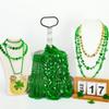 48PCS St Patricks Day Necklace Accessories, 7 Kinds of St. Patricks Beads, Metallic Irish Shamrock Beer Mug Coins Pendants Beads Necklace, St Patricks Necklaces Bulk for Parade Party Supplies Favors view 4