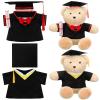 2 Sets Graduation Bear Clothes Graduation Cap and Gown Outfit Fits Most 14-18 Inch Bears Stuffed Animal Clothes Stuffed Animal Clothing Bear Costume for Make Your Own Stuffed Animals Graduation Gifts view 1