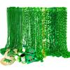 EOBOH 120PCS St Patricks Day Beads Necklace, Green 10 Kinds of St Patricks Beads, Metallic Irish Shamrock Beer Mug Coins Pendants, Adult St Patricks Necklaces Bulk for Parade Party Supplies Favors view 1