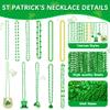 EOBOH 120PCS St Patricks Day Beads Necklace, Green 10 Kinds of St Patricks Beads, Metallic Irish Shamrock Beer Mug Coins Pendants, Adult St Patricks Necklaces Bulk for Parade Party Supplies Favors view 3