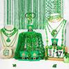 EOBOH 120PCS St Patricks Day Beads Necklace, Green 10 Kinds of St Patricks Beads, Metallic Irish Shamrock Beer Mug Coins Pendants, Adult St Patricks Necklaces Bulk for Parade Party Supplies Favors view 4