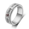 LuckyAmor Fidget Ring Men Anti Anxiety RingPersonalized Inspirational Mantra Stainless Steel Silver Black Rainbow Spinning Ring for Men Women Friend Encouragement Gift width:8MM size 7 8 9 10 11 12 view 1
