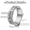 LuckyAmor Fidget Ring Men Anti Anxiety RingPersonalized Inspirational Mantra Stainless Steel Silver Black Rainbow Spinning Ring for Men Women Friend Encouragement Gift width:8MM size 7 8 9 10 11 12 view 2