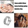 LuckyAmor Fidget Ring Men Anti Anxiety RingPersonalized Inspirational Mantra Stainless Steel Silver Black Rainbow Spinning Ring for Men Women Friend Encouragement Gift width:8MM size 7 8 9 10 11 12 view 3