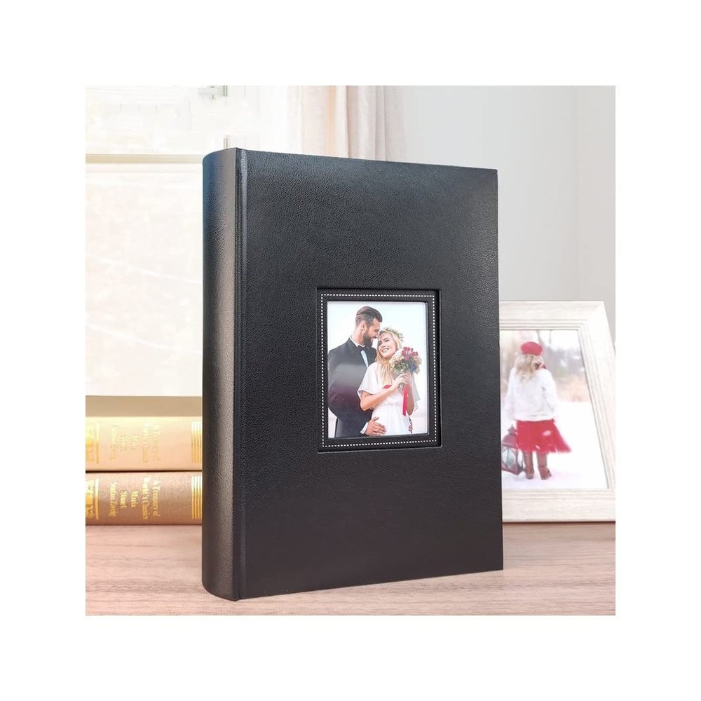 6 Inch Photo Albums Leather Paper Christmas Photo Album Storage Book Baby Growth Gift Couple Love Process Souvenir (Color : Black, Size : 6 Inch)