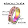 LuckyAmor Fidget Ring Men Anti Anxiety RingPersonalized Inspirational Mantra Stainless Steel Silver Black Rainbow Spinning Ring for Men Women Friend Encouragement Gift width:8MM size 7 8 9 10 11 12 view 2