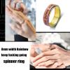 LuckyAmor Fidget Ring Men Anti Anxiety RingPersonalized Inspirational Mantra Stainless Steel Silver Black Rainbow Spinning Ring for Men Women Friend Encouragement Gift width:8MM size 7 8 9 10 11 12 view 4
