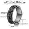 LuckyAmor Fidget Ring Men Anti Anxiety Ring:Personalized Inspirational Mantra 8MM Width Stainless Steel Silver Black Rainbow Spinning Ring for Men Friend Encouragement Gift size 7-12 view 2