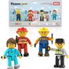 Picasso Toys Magnetic Character Action Figures 4 Piece Astronaut for Building Block Tile Toddler Toy Set Magnet Expansion Pack Age 3 and up Educational STEM Learning Pretend Playset Construction PTA17 view 1
