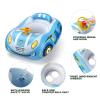 Toddler Pool Float with UPF50+ Adjustable Canopy Car Shaped Baby Swimming Float Infant Baby Floatie Boat for Kids 3+ YearsBlue Car view 3