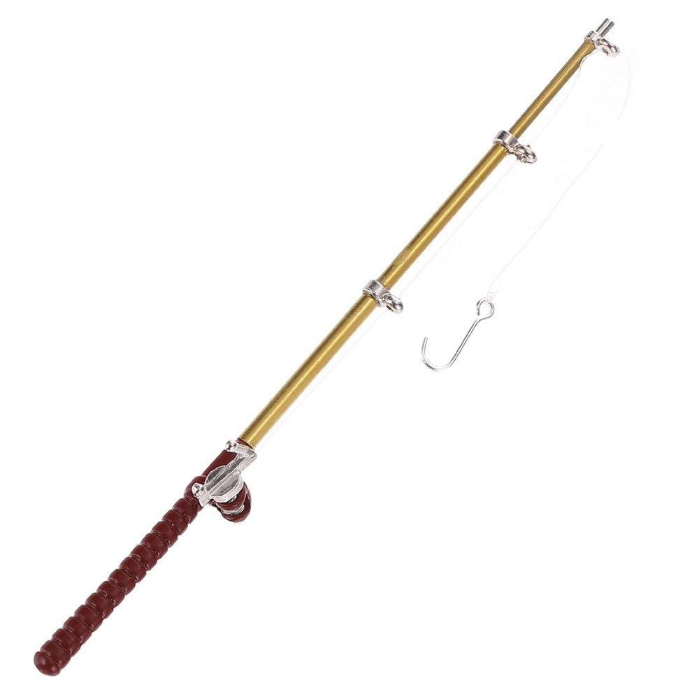 Toddmomy Miniature Dollhouse Fishing Pole Toy Fishing Pole Miniature Fishing Rod Mini Fishing Pole for Dollhouse Decorations (12.5mm)