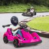 Costzon 6V Racer Go Kart with 2.4G Remote Control, Electric Kids Ride-on Toy with Safety Belt, Music, USB Port, Forward/Backward, 2MPH Max Speed, Battery Powered Go Kart for Kids 37-96 Months (Pink) view 1