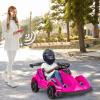 Costzon 6V Racer Go Kart with 2.4G Remote Control, Electric Kids Ride-on Toy with Safety Belt, Music, USB Port, Forward/Backward, 2MPH Max Speed, Battery Powered Go Kart for Kids 37-96 Months (Pink) view 2