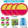 Bufeeaye Kids Outdoor Games - Beach Games, Outside Toys Ages 4-8, Toss and Catch Ball Set, with 4 Paddles 3 Balls, and 1 Storage Bag, Beach Toys for Kids Easter Gifts - 4 Pink view 3