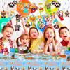 159 Pcs Puppy Birthday Party Decorations, 16 Guests Dog Birthday Tableware Set Dog Party Plates Cups Napkins Tablecloth Banner Balloon Cake Topper etc Puppy Themed Party Supplies view 2
