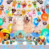 159 Pcs Puppy Birthday Party Decorations, 16 Guests Dog Birthday Tableware Set Dog Party Plates Cups Napkins Tablecloth Banner Balloon Cake Topper etc Puppy Themed Party Supplies view 3