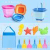 Dreamon Beach Toys for Kids 3-10, Collapsible Sand Castle Toys for Beach Include 3 Pack Foldable Buckets, Shovels Molds and Storage Mesh Bag, Sandbox Travel Toy for Toddlers Kids view 2