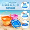 Dreamon Beach Toys for Kids 3-10, Collapsible Sand Castle Toys for Beach Include 3 Pack Foldable Buckets, Shovels Molds and Storage Mesh Bag, Sandbox Travel Toy for Toddlers Kids view 3