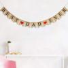 BEST DAD EVER Banner FATHER'S DAY Banner Burlap Bunting Banner Red Heart Burlap Banner for Father' s Day Party Supplies view 3