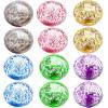 12 Pack Inflatable Beach Balls Bulk 16" Glitters Pool Toys Balls for Pool, Beach, Summer Pool Party - Swimming Pool Game Water Beach Toys Party Favor Summer Decoration Essential Blow Up Beach Ball view 1