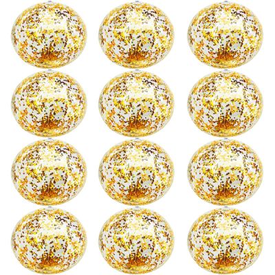 12 Pack Inflatable Beach Balls Bulk 16" Glitters Pool Toys Balls for Pool, Beach, Summer Pool Party - Swimming Pool Game Water Beach Toys Christmas Party Favor Decoration Summer Blow Up Beach Ball