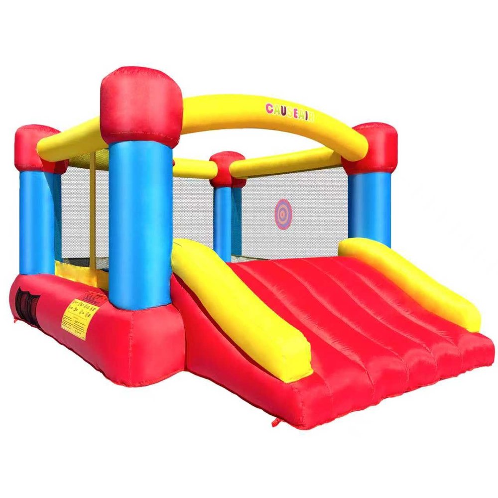 Causeair Inflatable Bounce House with GFCI Blower,12 ft L x 9 ft W,Basketball Hoop,Dart Ball Game,Durable PVC Coated Bounce Area,Jumping Bouncy Castle with Slide