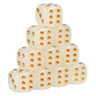 NUOBESTY 10 Pcs Luminous Glow Dot Light up Large Glowing Glow Color Board Games Dices Tower Mini Acrylic Game Supplies
