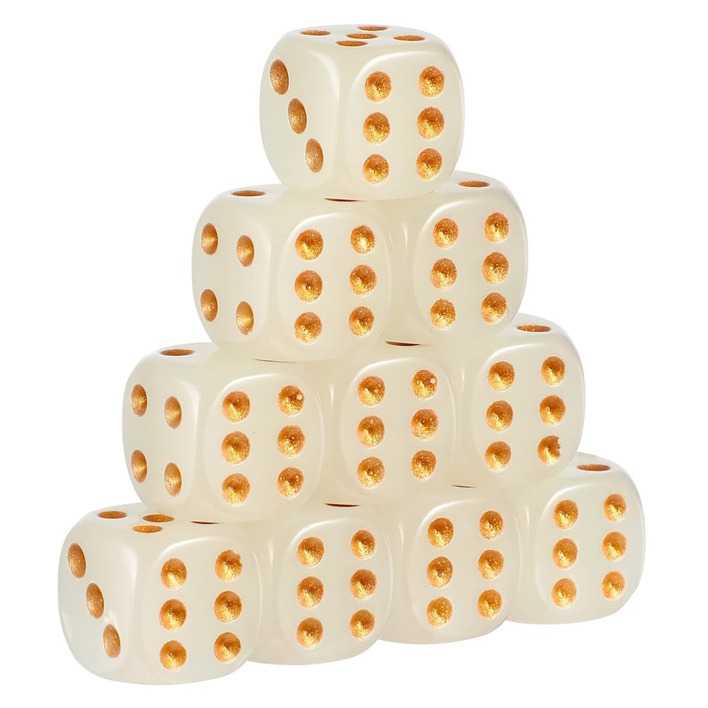NUOBESTY 10 Pcs Luminous Glow Dot Light up Large Glowing Glow Color Board Games Dices Tower Mini Acrylic Game Supplies
