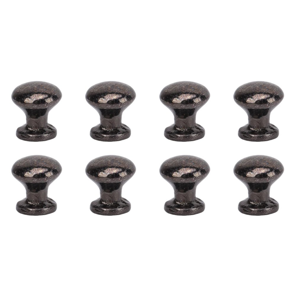 JTLB 8pcs 1:12 Scale Miniature Round Head Pull Handle Metal Simple Dollhouse Door Handle Knobs (Black)