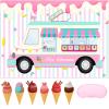 JOARHONAL Pin the Ice Cream on the Truck Shop - Party Game for Kids Girls 20" x 28" Poster With 24 Reusable Stickers - Birthday Party Favor Sets view 1