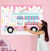 JOARHONAL Pin the Ice Cream on the Truck Shop - Party Game for Kids Girls 20" x 28" Poster With 24 Reusable Stickers - Birthday Party Favor Sets view 2