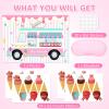 JOARHONAL Pin the Ice Cream on the Truck Shop - Party Game for Kids Girls 20" x 28" Poster With 24 Reusable Stickers - Birthday Party Favor Sets view 3