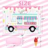 JOARHONAL Pin the Ice Cream on the Truck Shop - Party Game for Kids Girls 20" x 28" Poster With 24 Reusable Stickers - Birthday Party Favor Sets view 4