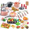 Zero Zoo 105Pcs Kids Kitchen Toy Accessories, Toddler Pretend BBQ Camping Cooking Playset, Play Pots, Pans, Utensils Cookware Toys, Play Food Set, Vegetables, Learning Gift for Girls Boys view 1
