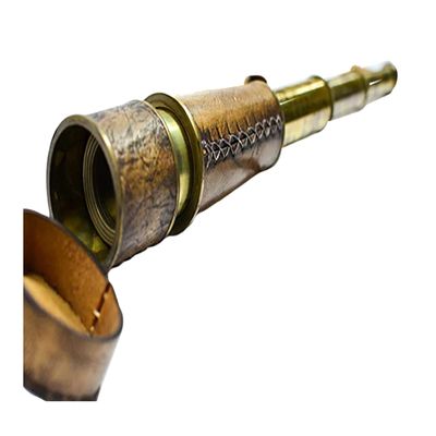 AWF Antique Brass Telescope Vintage Handcrafted Telescope with Leather Cover Pirate Navigation Spyglass Nautical Telescope for Hiking, Traveling Dcor