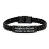 Best Juggling Gifts, Juggling Because Murder is Wrong, Beautiful Holiday Braided Leather Bracelet from Friends view 1